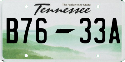 TN license plate B7633A