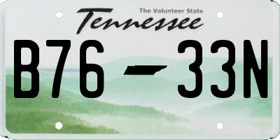 TN license plate B7633N