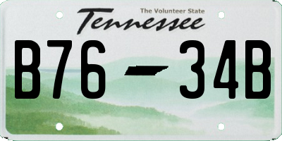 TN license plate B7634B