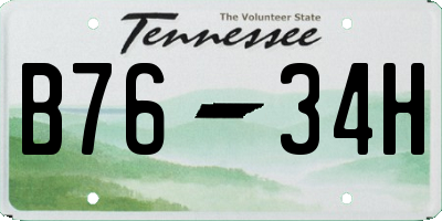 TN license plate B7634H