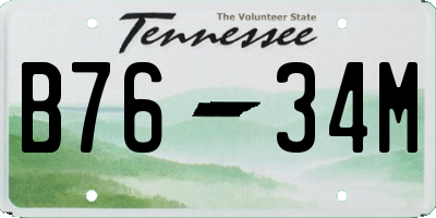TN license plate B7634M