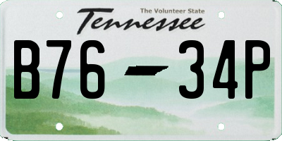 TN license plate B7634P