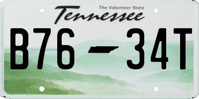 TN license plate B7634T