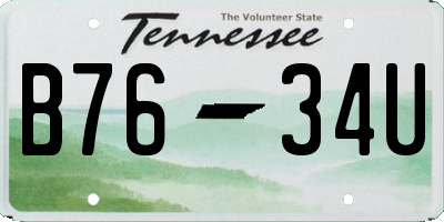 TN license plate B7634U