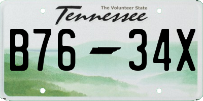 TN license plate B7634X