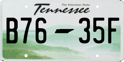 TN license plate B7635F