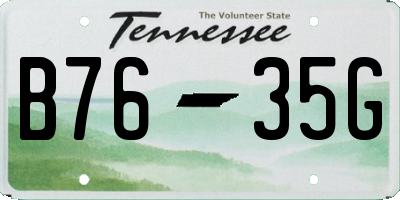 TN license plate B7635G