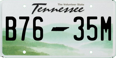 TN license plate B7635M