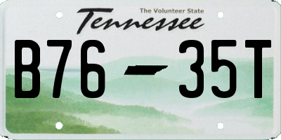 TN license plate B7635T