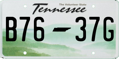 TN license plate B7637G