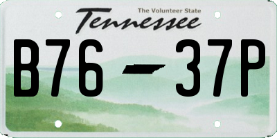 TN license plate B7637P