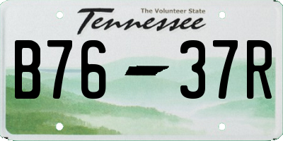 TN license plate B7637R