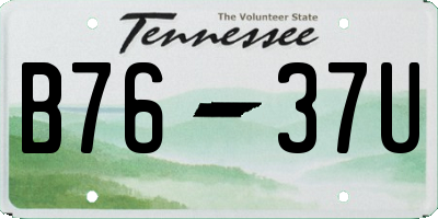 TN license plate B7637U