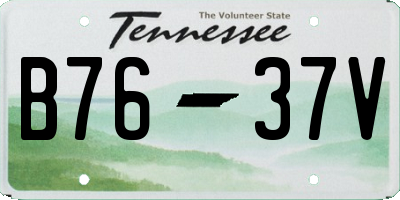TN license plate B7637V