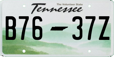 TN license plate B7637Z