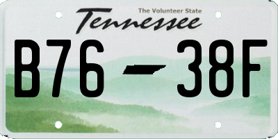 TN license plate B7638F