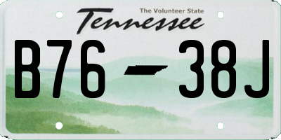 TN license plate B7638J