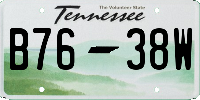 TN license plate B7638W