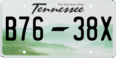 TN license plate B7638X