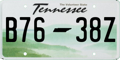 TN license plate B7638Z