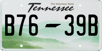 TN license plate B7639B