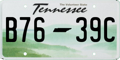 TN license plate B7639C
