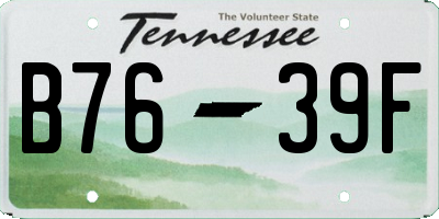 TN license plate B7639F