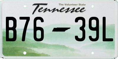 TN license plate B7639L