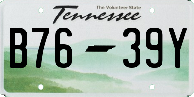 TN license plate B7639Y