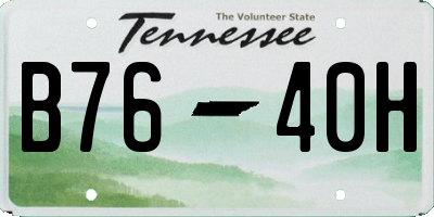 TN license plate B7640H