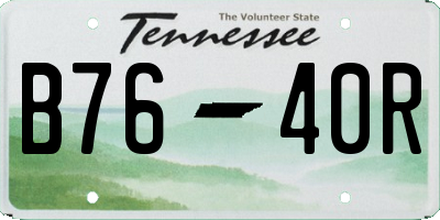 TN license plate B7640R