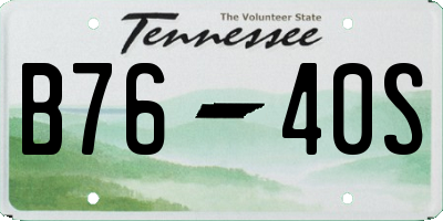 TN license plate B7640S