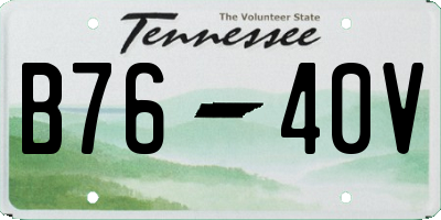 TN license plate B7640V