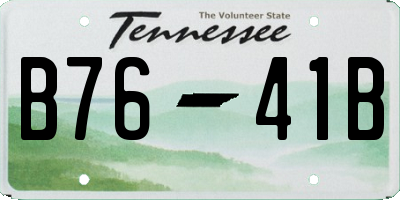 TN license plate B7641B