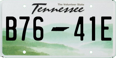 TN license plate B7641E