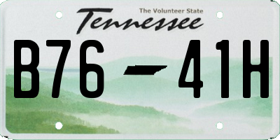 TN license plate B7641H