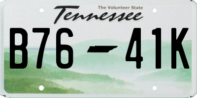 TN license plate B7641K