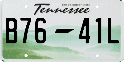TN license plate B7641L