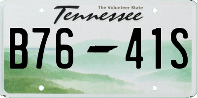 TN license plate B7641S