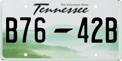 TN license plate B7642B