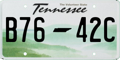 TN license plate B7642C