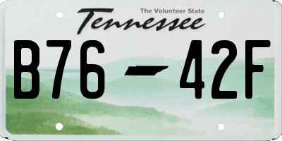 TN license plate B7642F