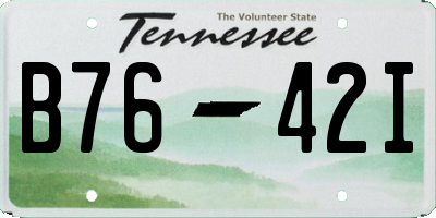 TN license plate B7642I