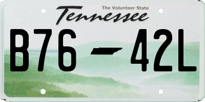TN license plate B7642L