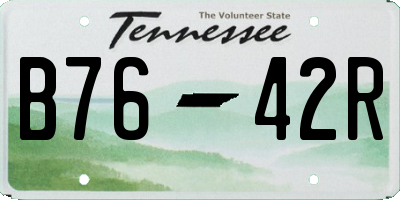 TN license plate B7642R