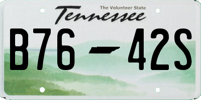 TN license plate B7642S
