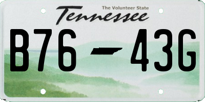 TN license plate B7643G