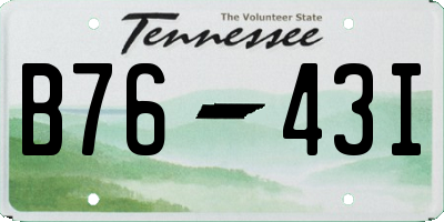 TN license plate B7643I