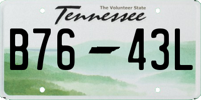 TN license plate B7643L