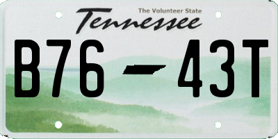 TN license plate B7643T